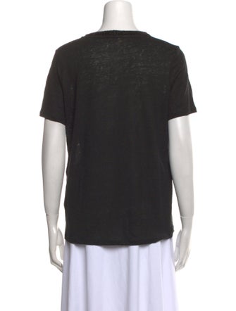 Maje Linen Crew Neck T-Shirt
