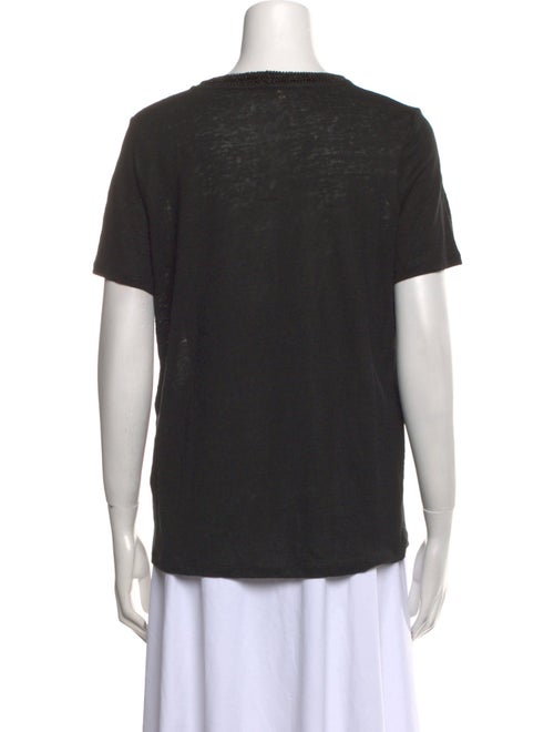 Maje Linen Crew Neck T-Shirt