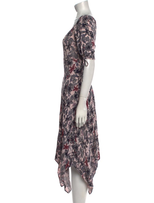 Maje Floral Print Midi Length Dress