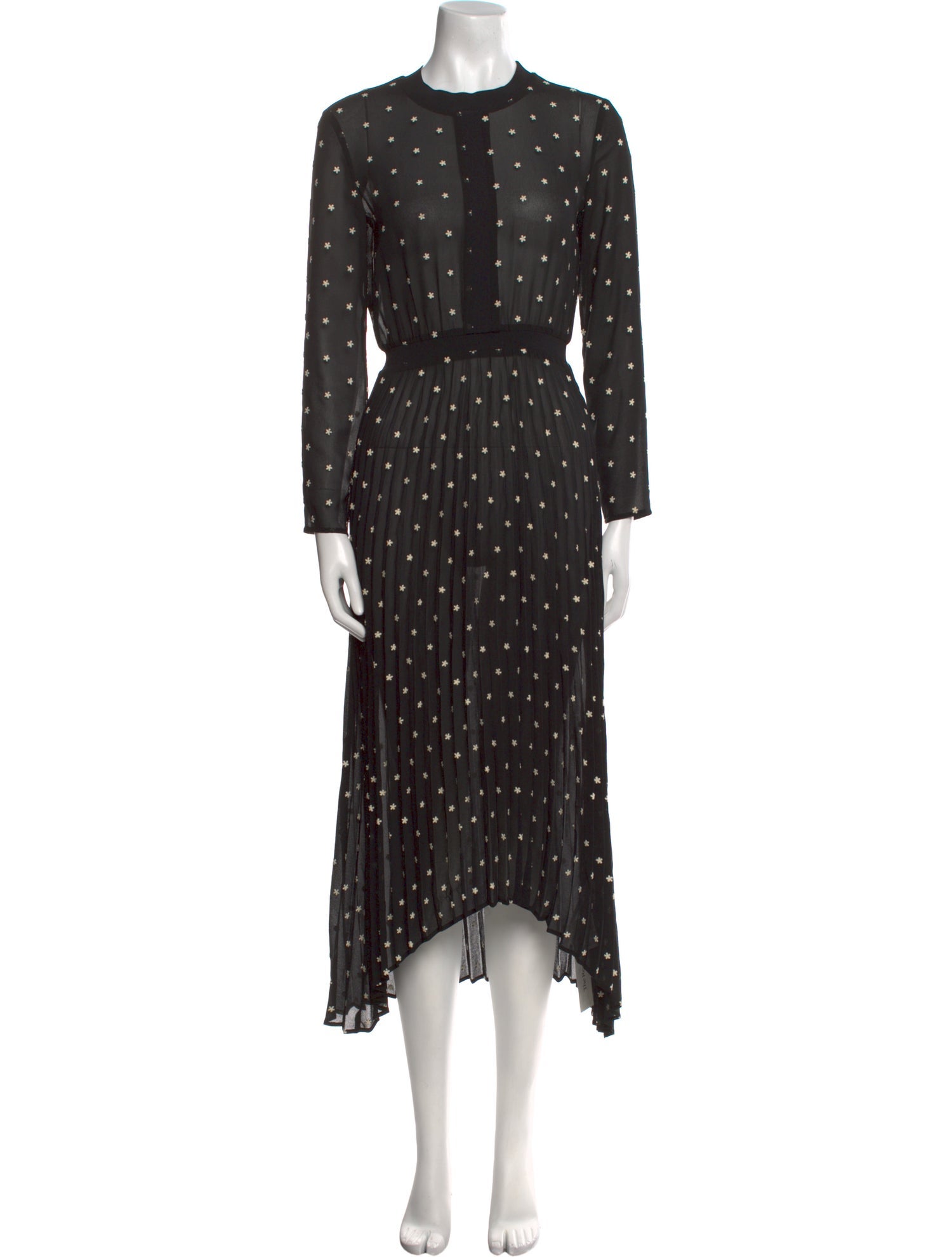 Maje Polka Dot Print Long Dress