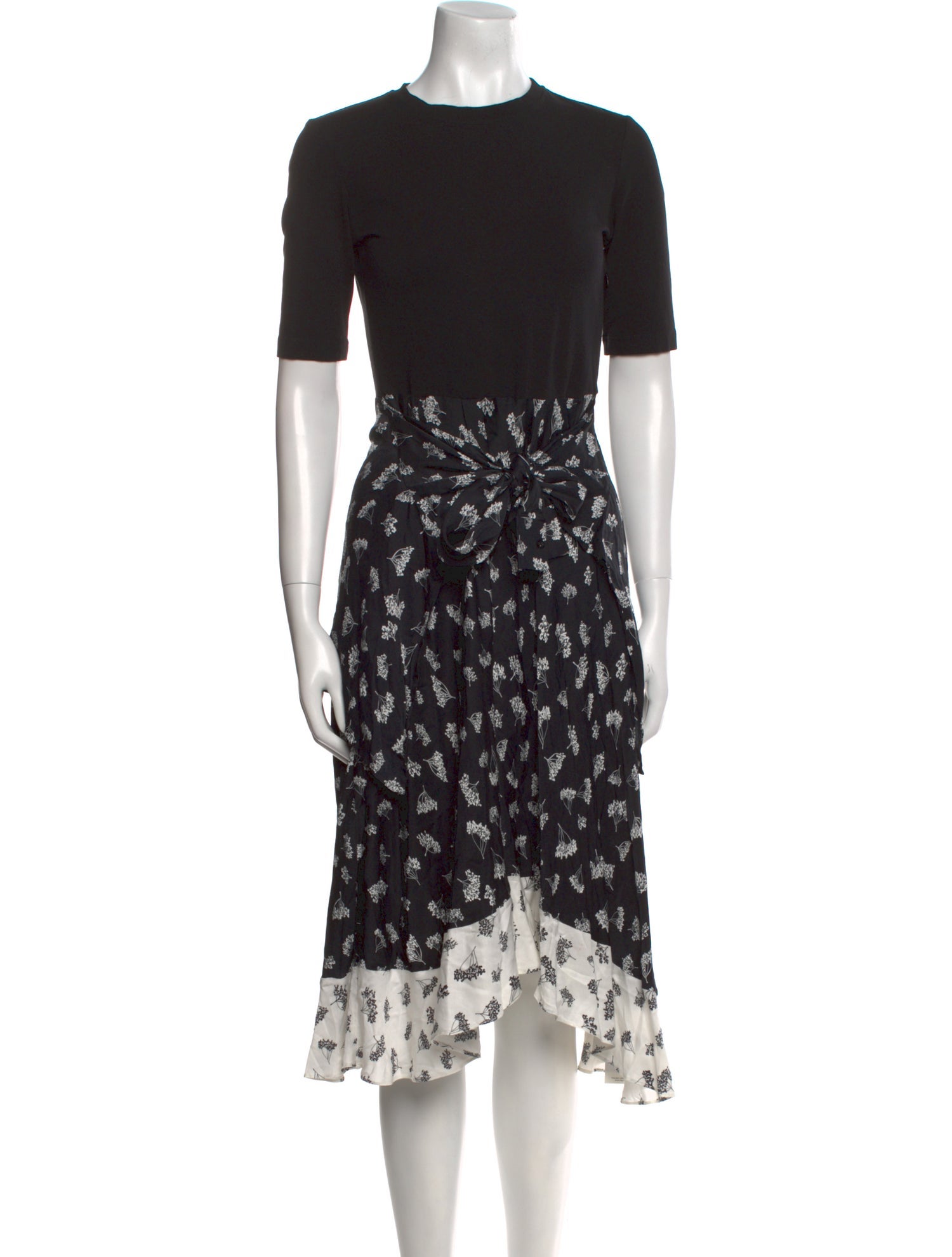 Maje Floral Print Midi Length Dress