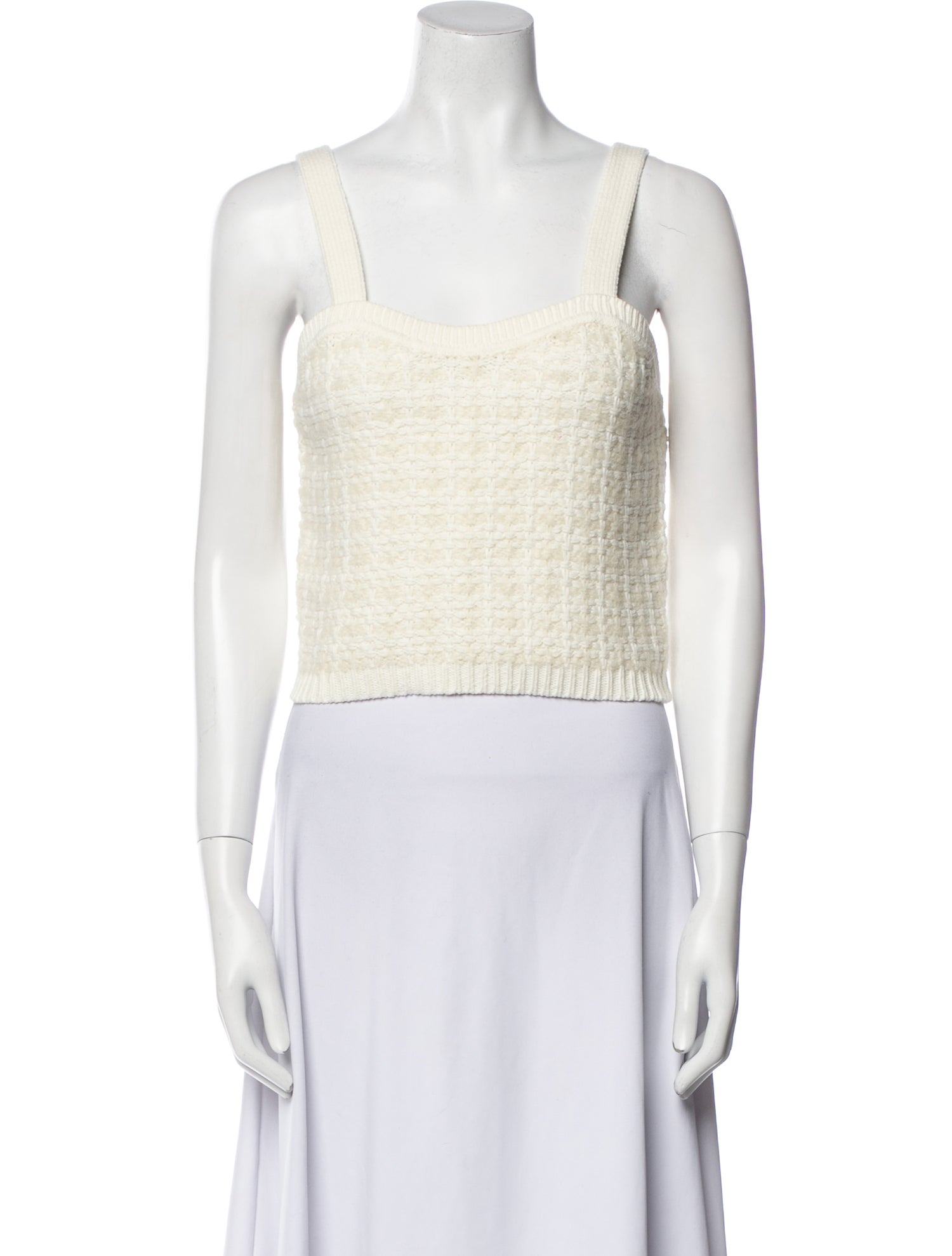 Maje Square Neckline Sleeveless Crop Top