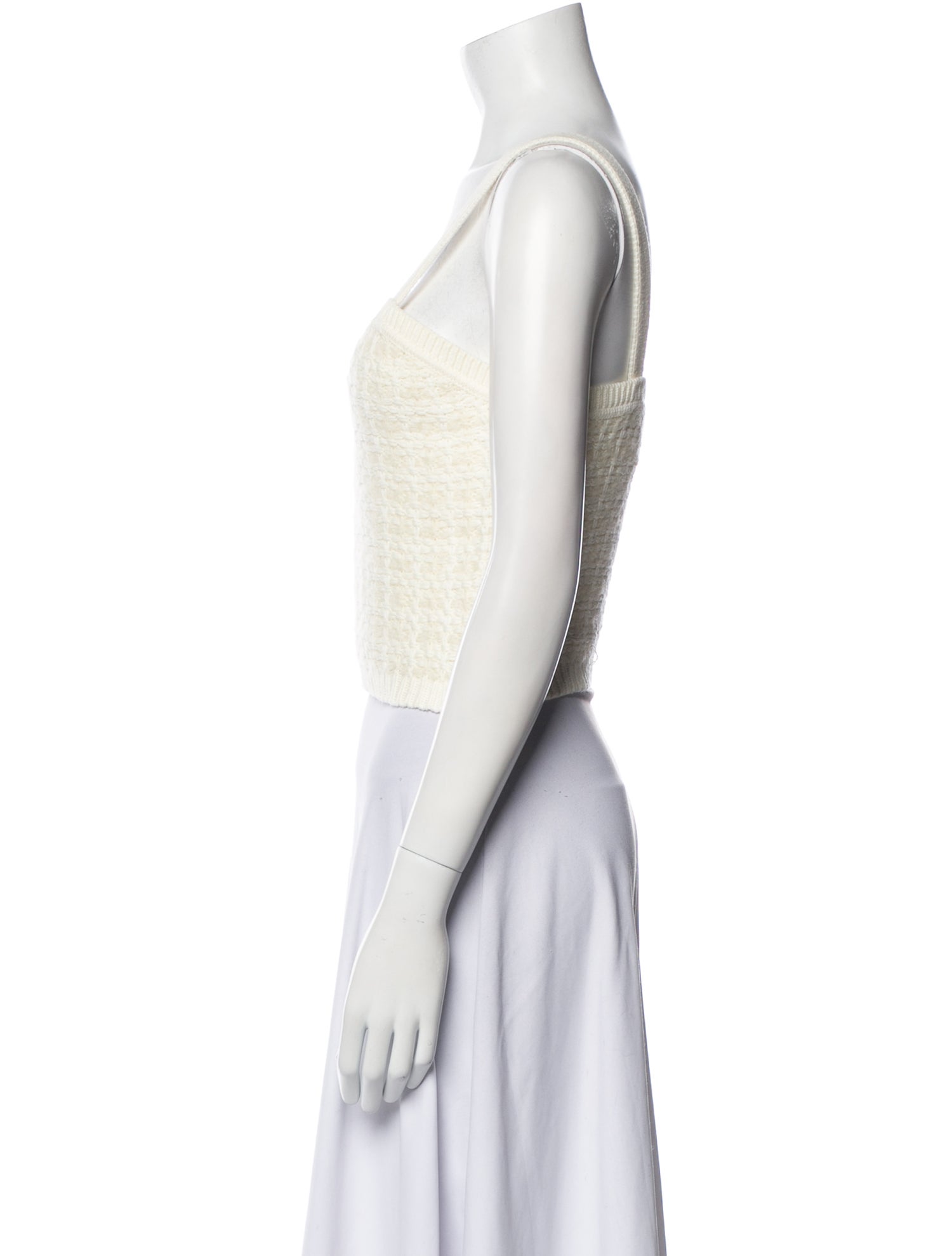 Maje Square Neckline Sleeveless Crop Top