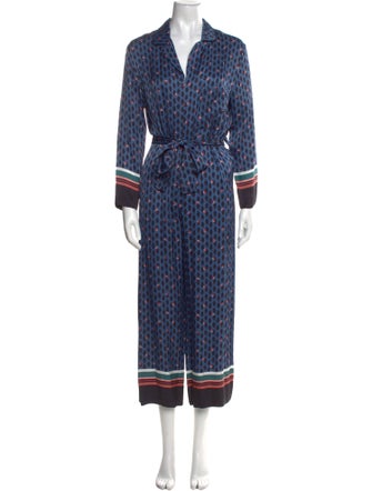 Maje Printed V-Neck Jumpsuit