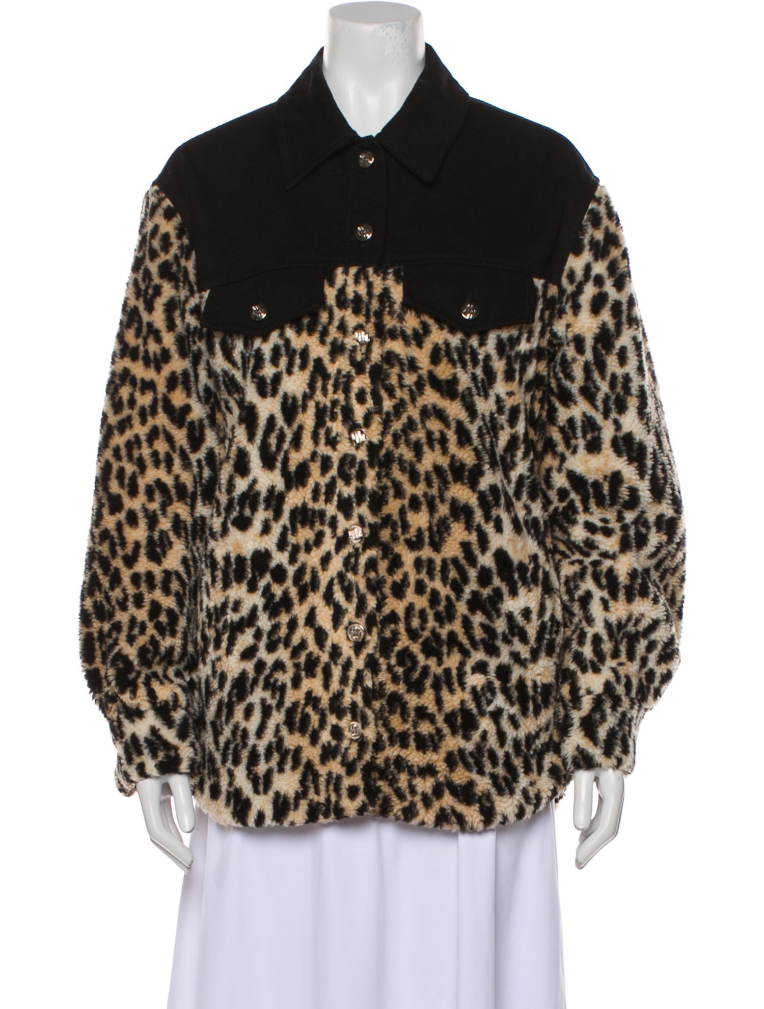 Maje Animal Print Faux Fur Jacket