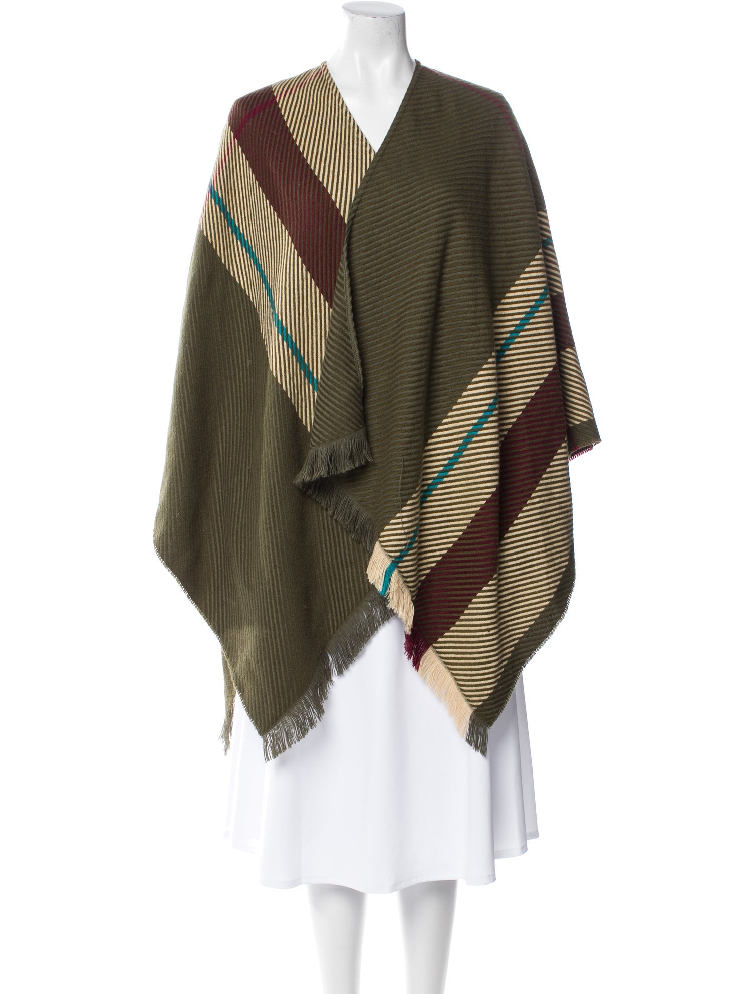 Maje Acrylic Striped Shawl