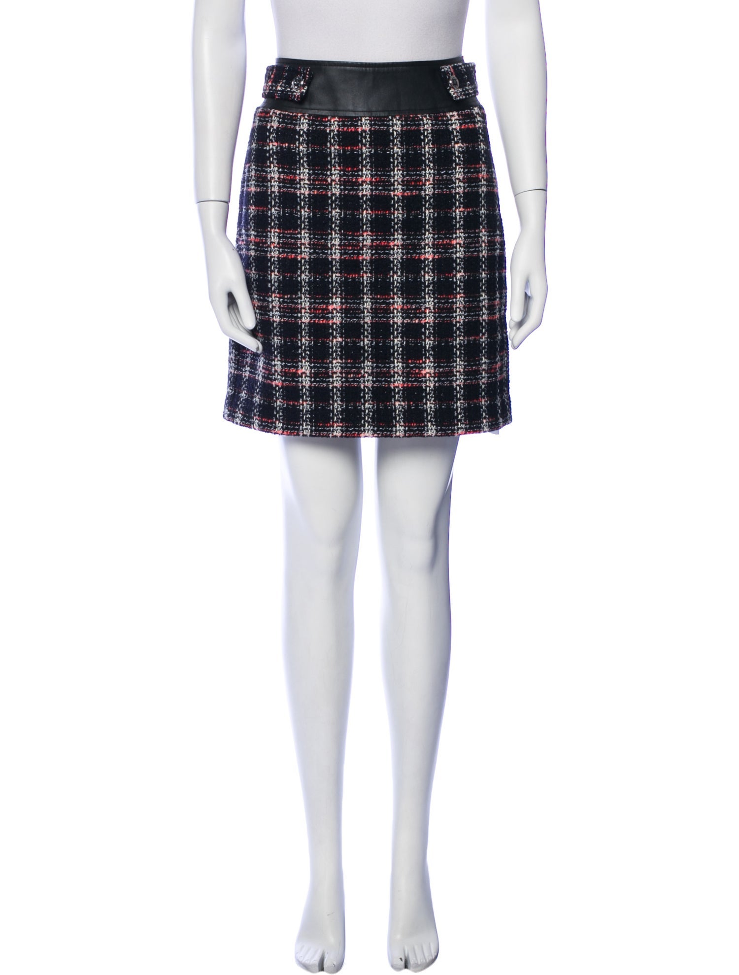 Maje Plaid Print Mini Skirt w/ Tags