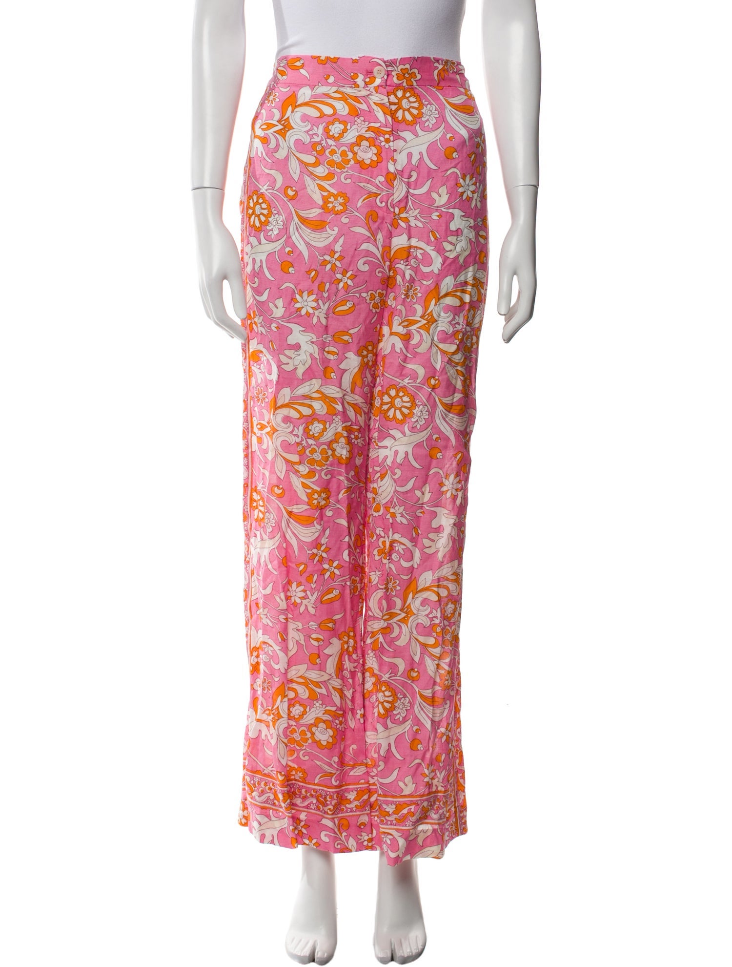 Maje Floral Print Wide Leg Pants