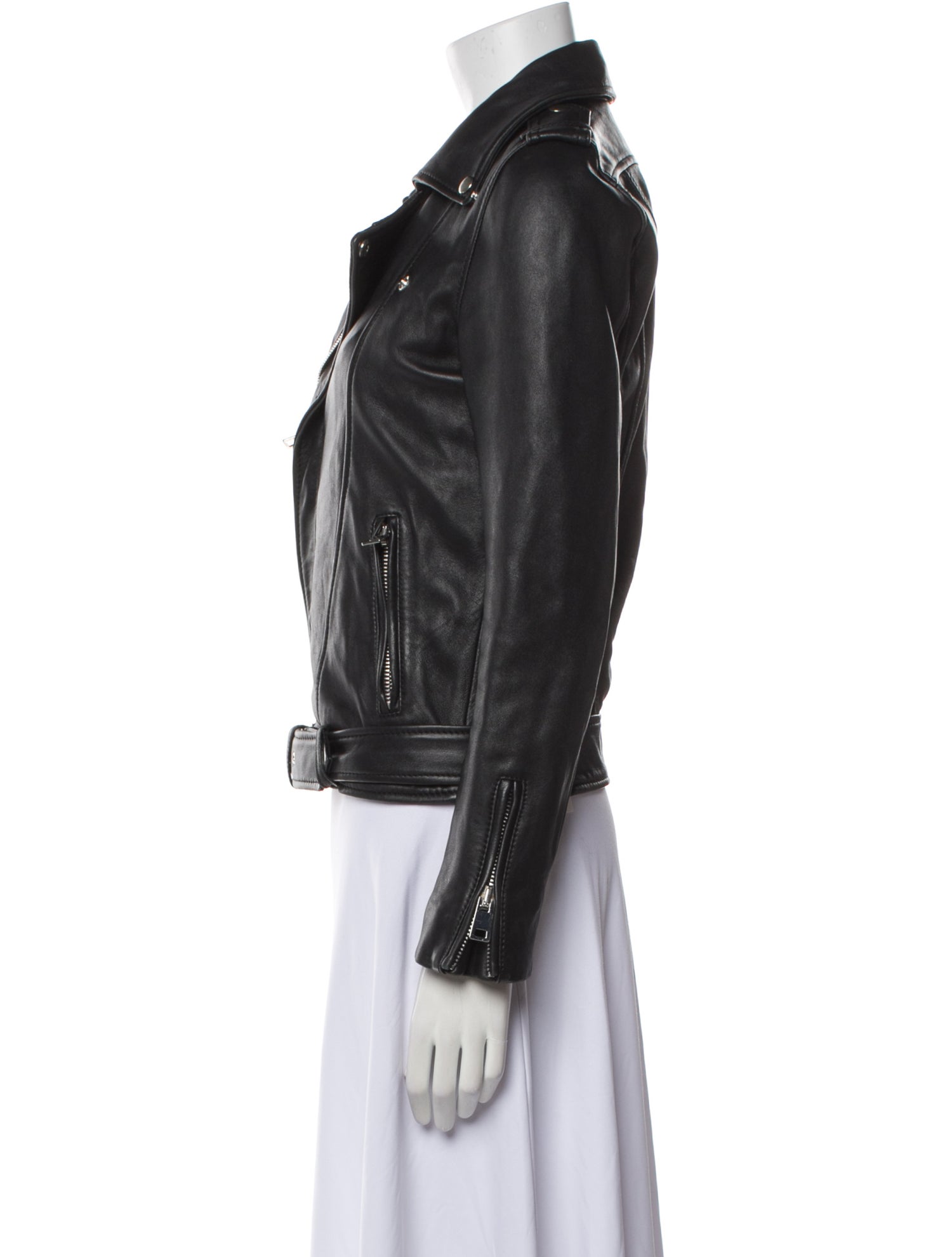 Maje Lamb Leather Biker Jacket