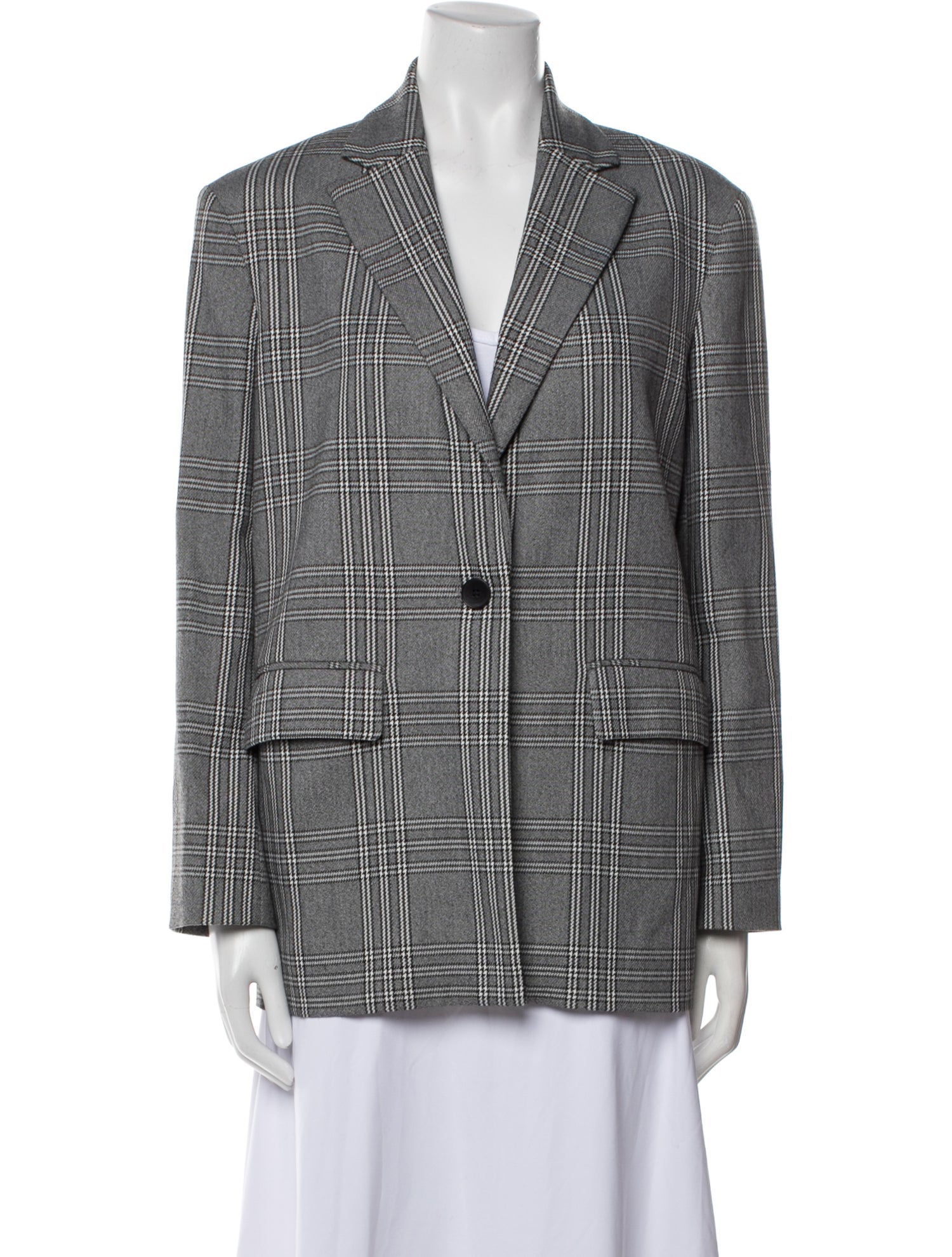 Maje Plaid Print Blazer