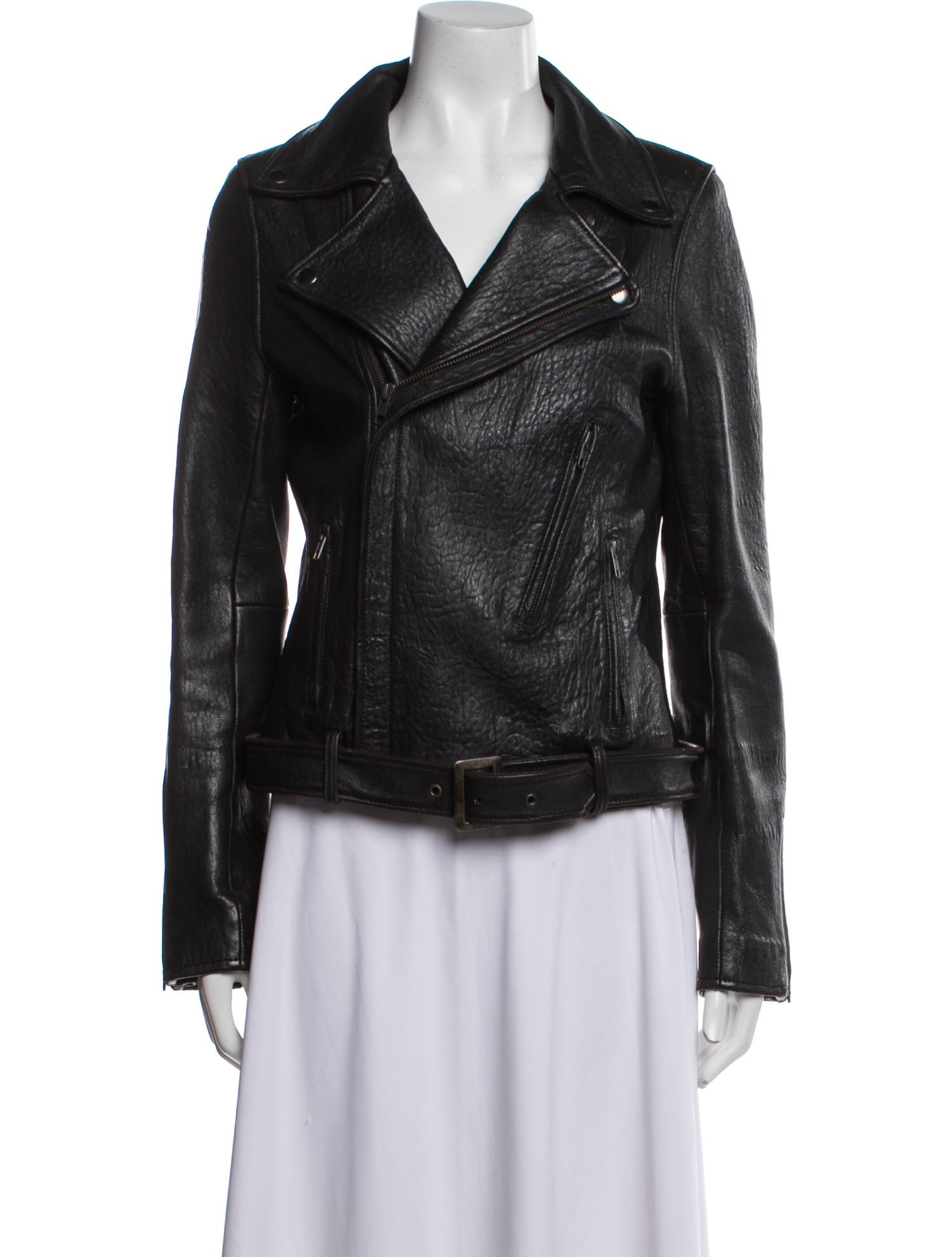 Maje Lamb Leather Biker Jacket