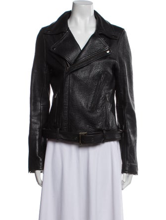 Maje Lamb Leather Biker Jacket