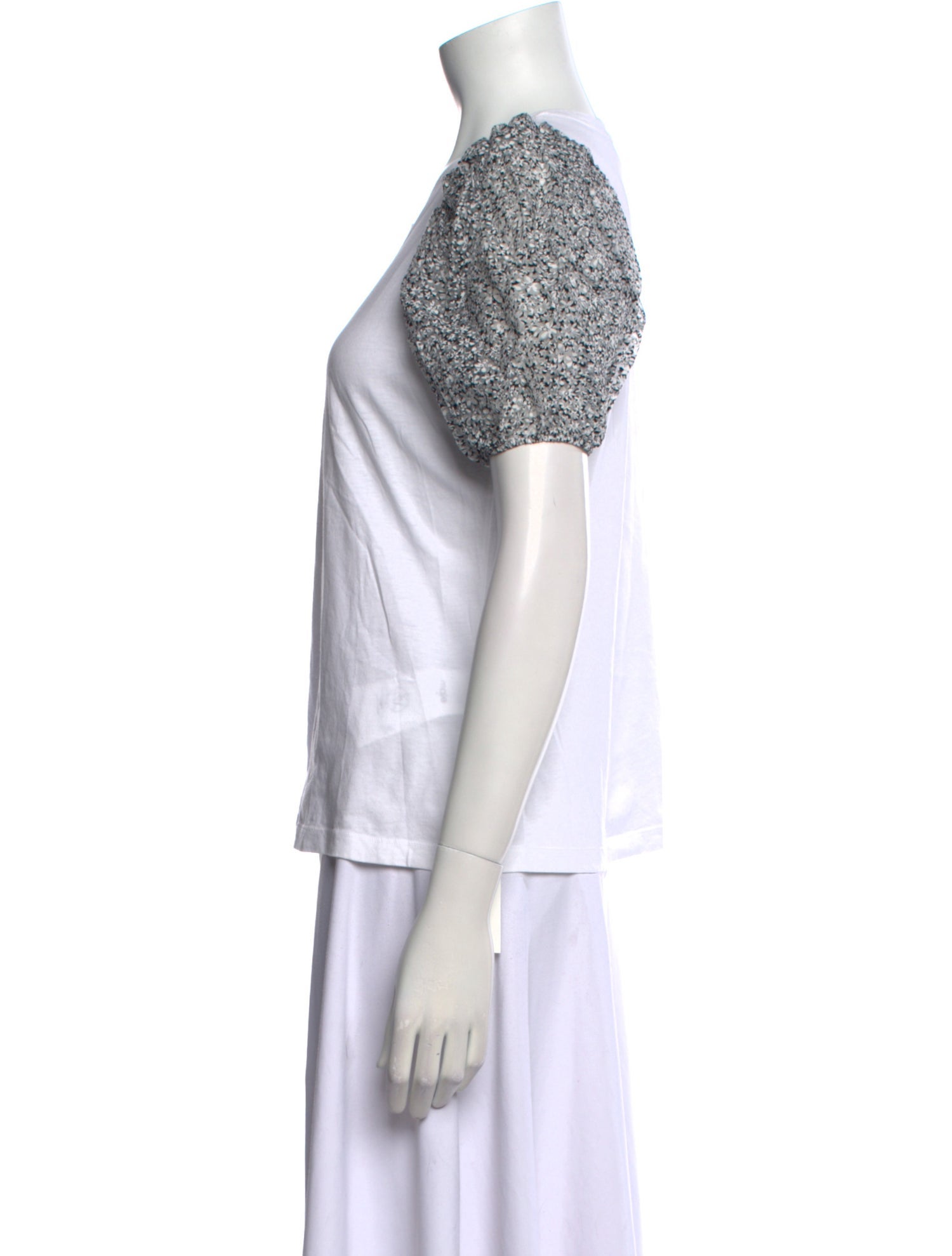 Maje Colorblock Pattern Crew Neck T-Shirt