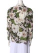 Maje Floral Print Three-Quarter Sleeve Blouse