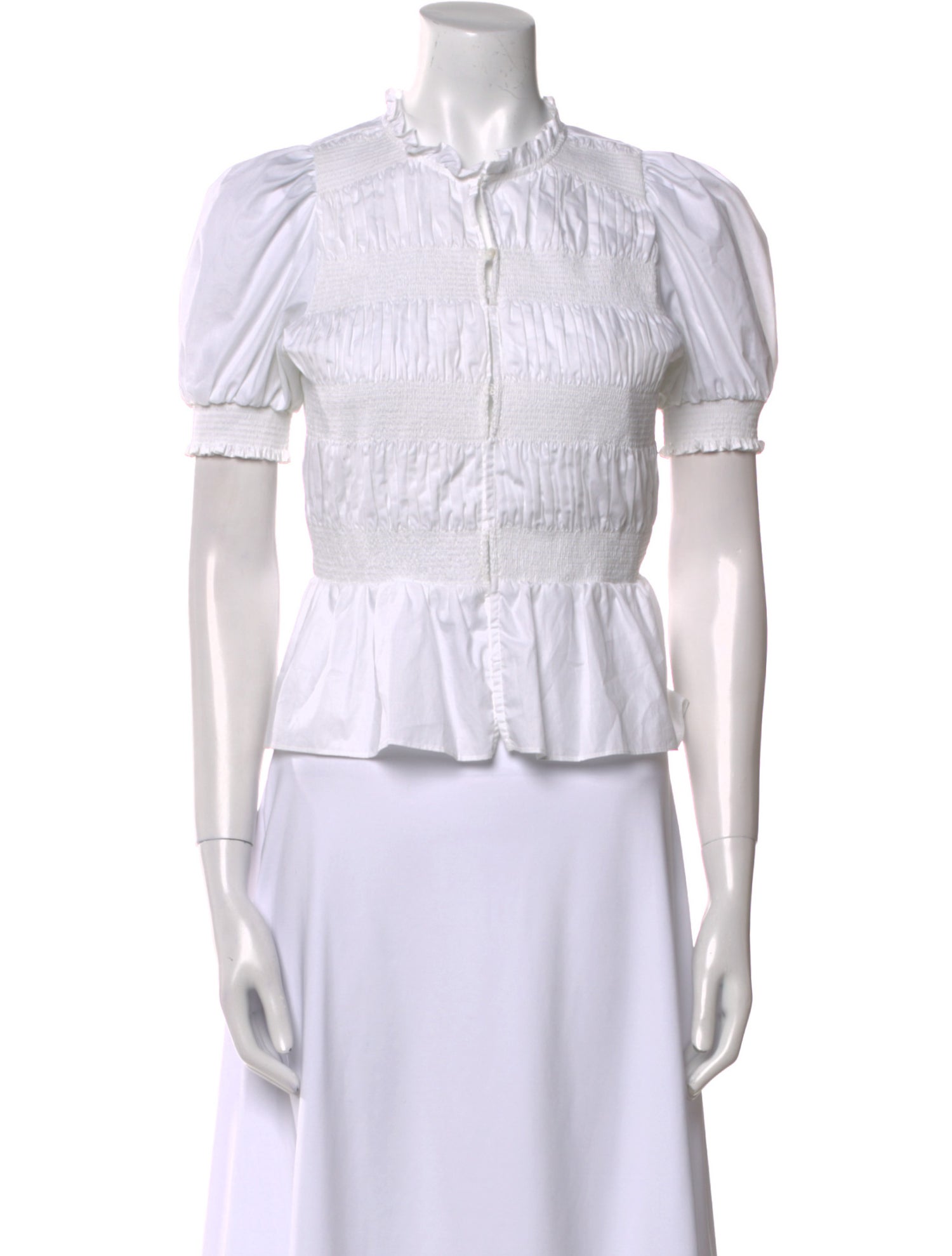 Maje Mock Neck Short Sleeve Crop Top