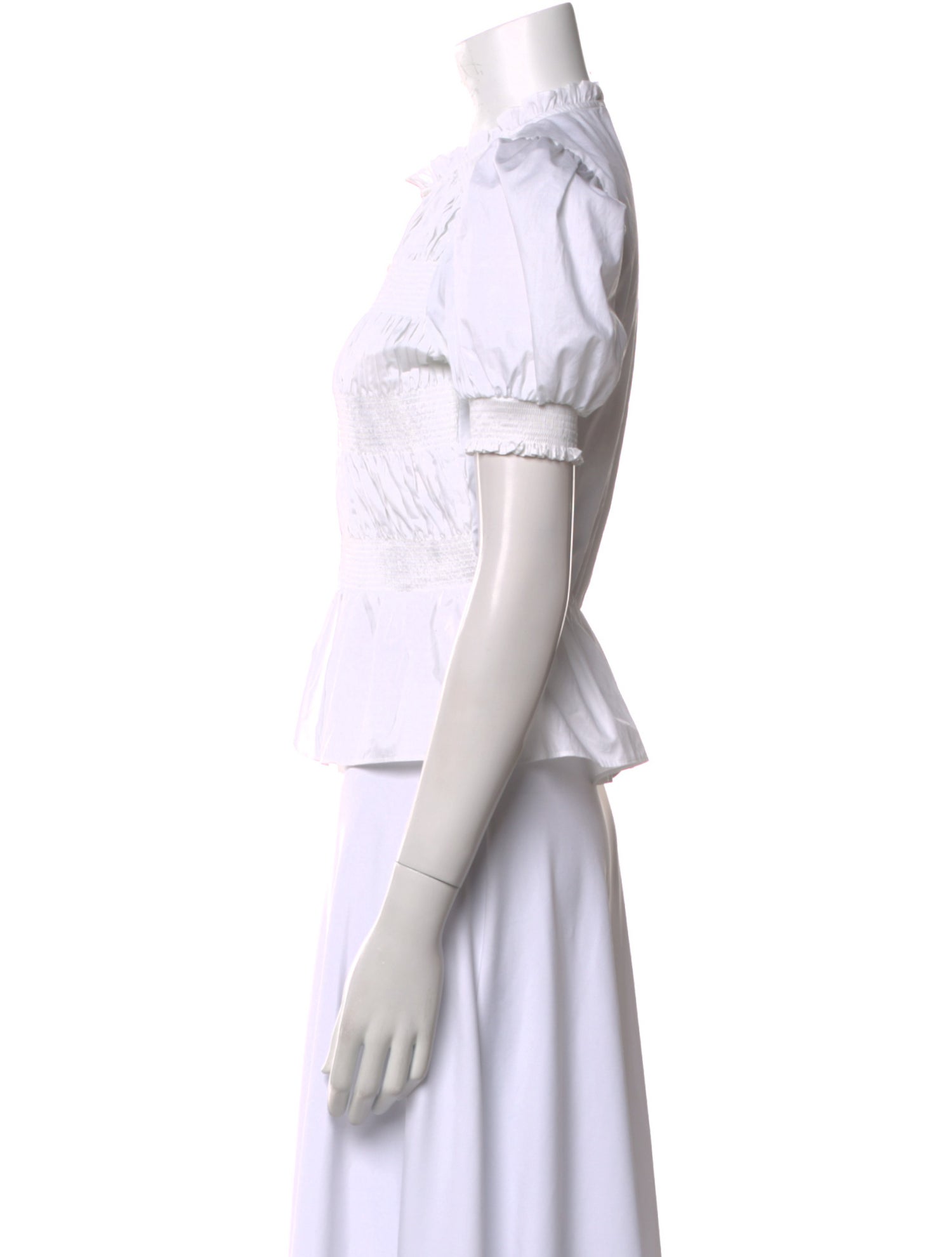 Maje Mock Neck Short Sleeve Crop Top