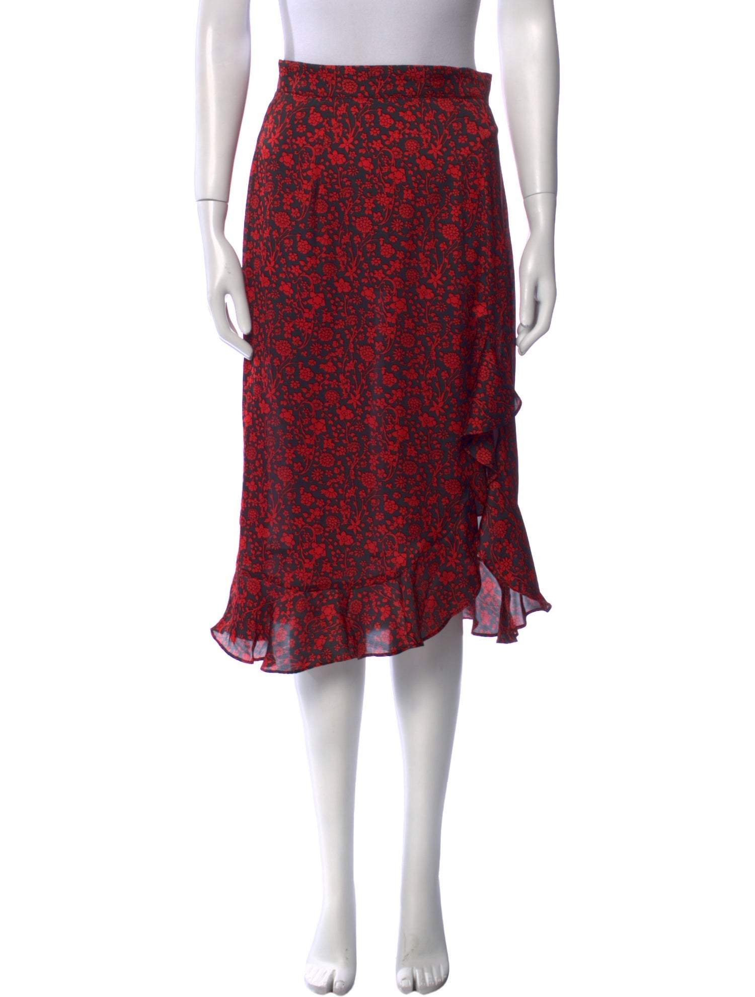 Maje Floral Print Knee-Length Skirt