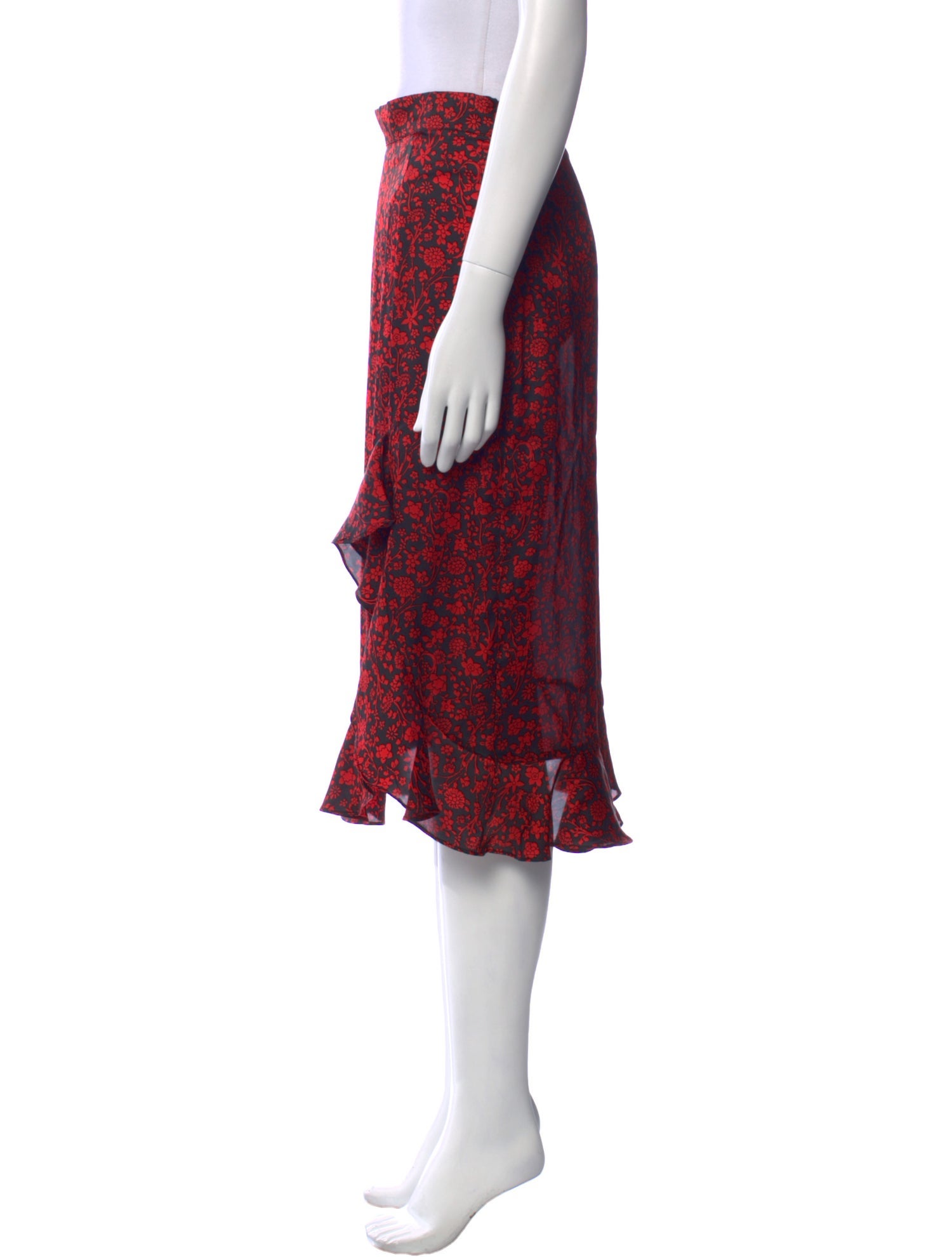 Maje Floral Print Knee-Length Skirt