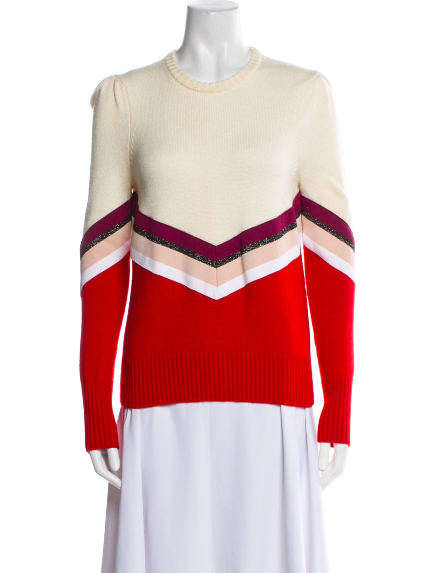 Maje Striped Crew Neck Sweater