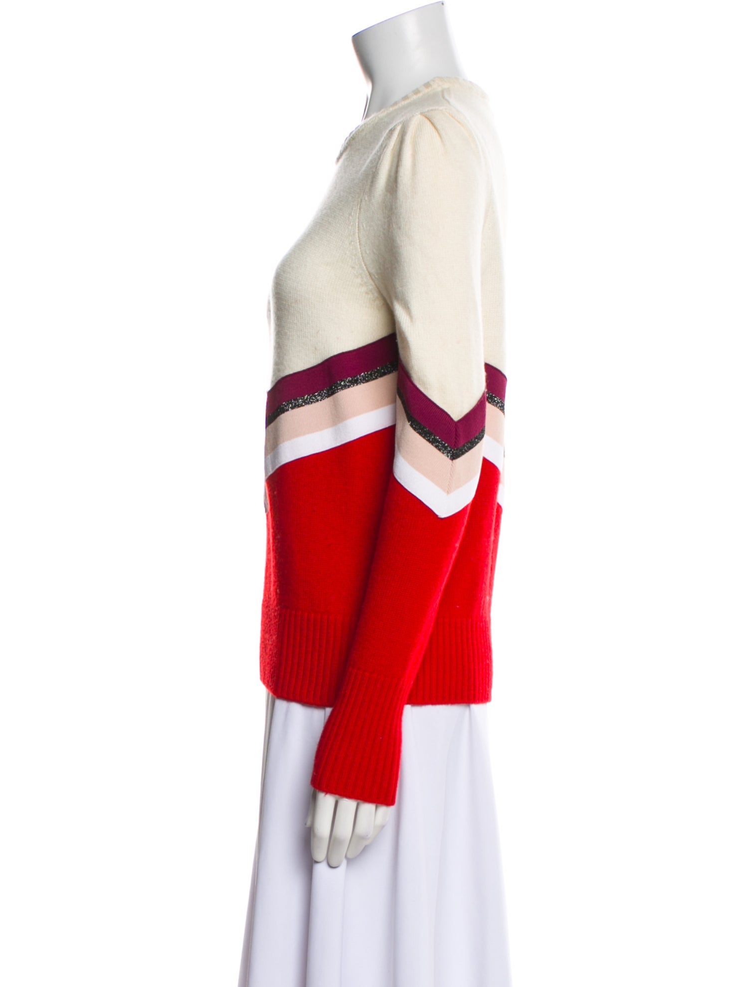 Maje Striped Crew Neck Sweater