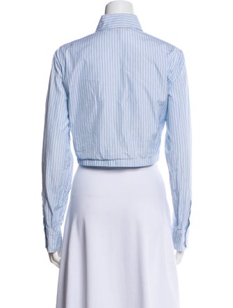 Maje Striped Long Sleeve Crop Top