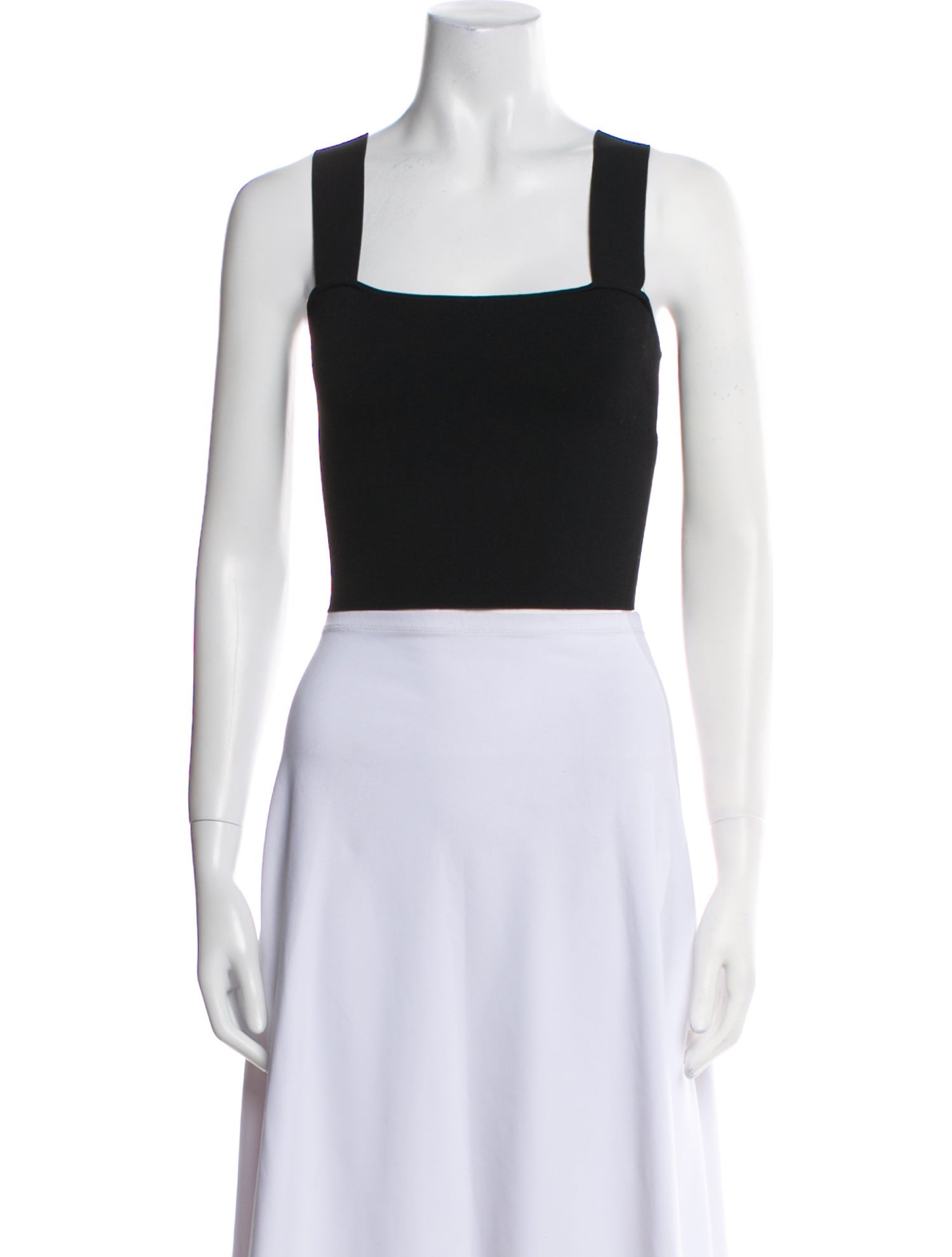 Maje Square Neckline Sleeveless Crop Top