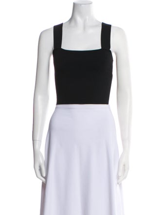 Maje Square Neckline Sleeveless Crop Top