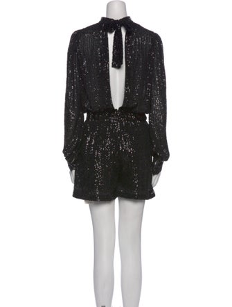 Maje Patterned Mock Neck Romper