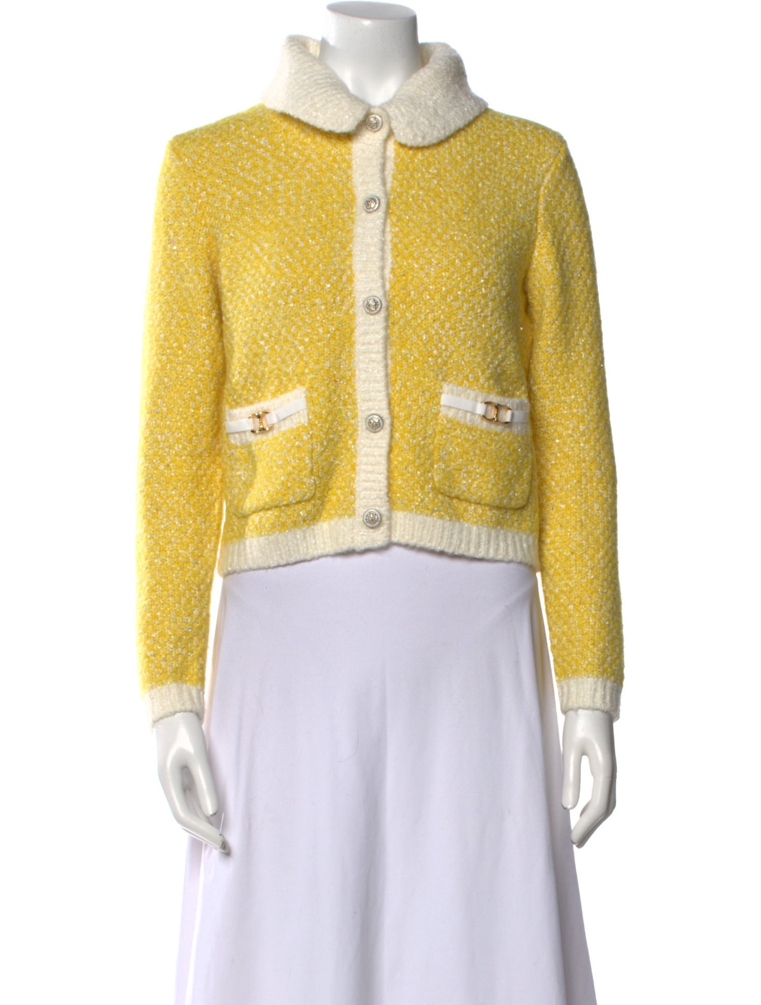 Maje Colorblock Pattern Crew Neck Sweater