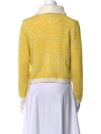 Maje Colorblock Pattern Crew Neck Sweater