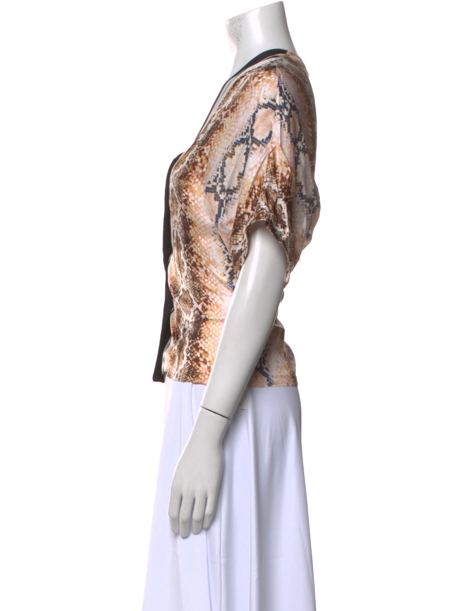 Maje Animal Print V-Neck Crop Top