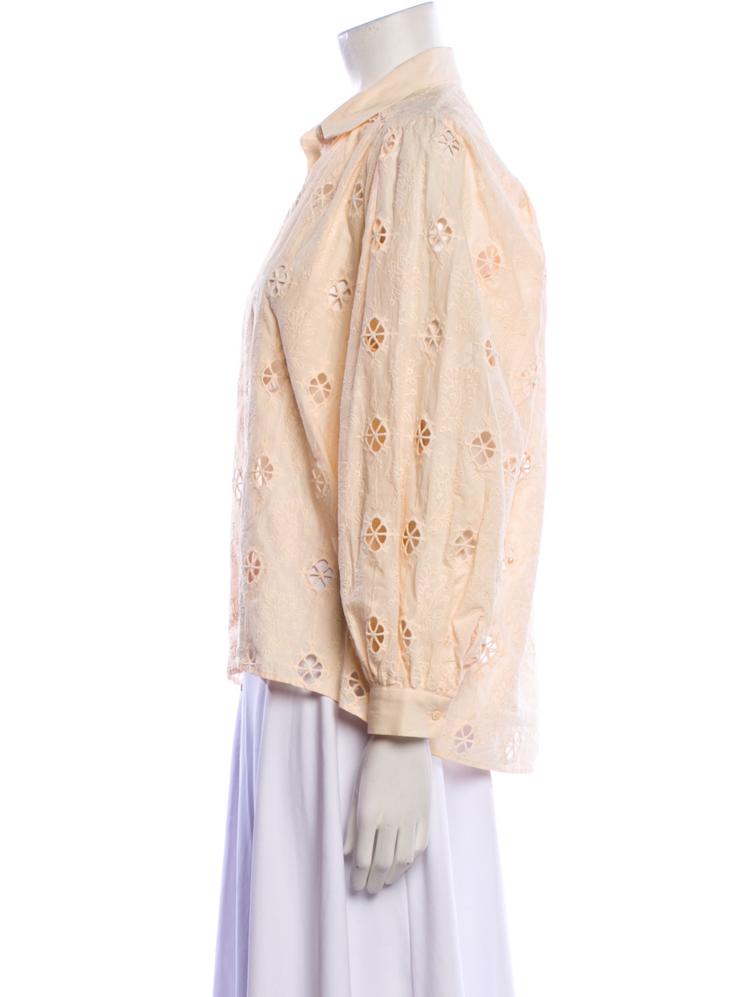 Maje Printed Long Sleeve Button-Up Top