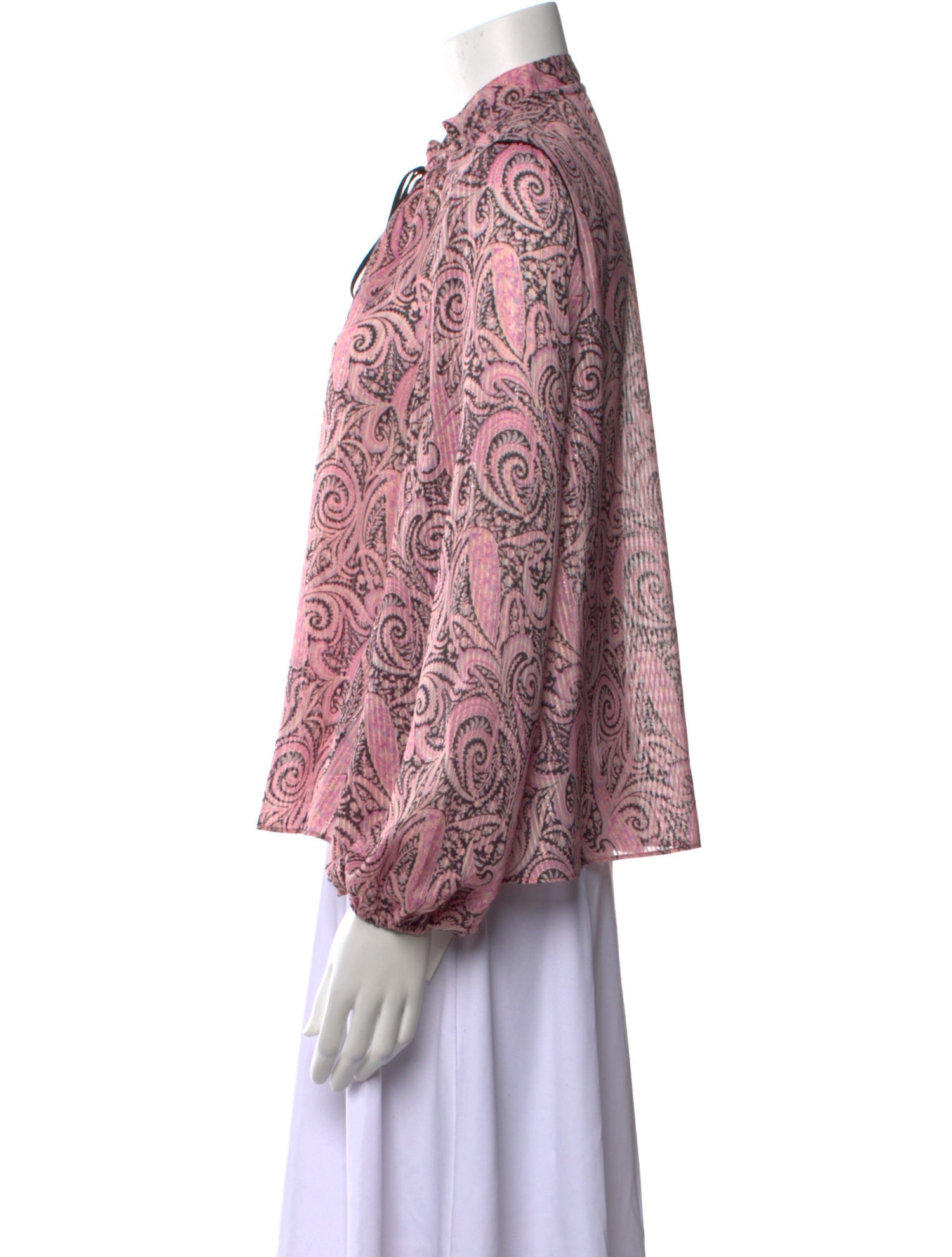 Maje Printed Mock Neck Blouse