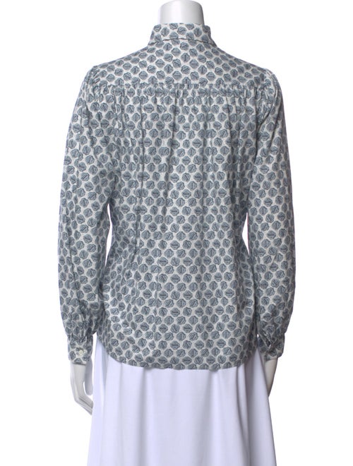 Maje Printed Mock Neck Button-Up Top