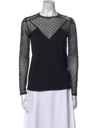 Maje Crew Neck Long Sleeve Top