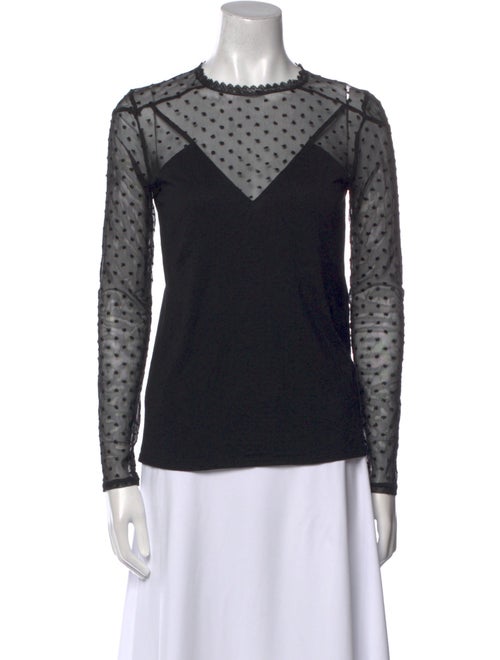 Maje Crew Neck Long Sleeve Top