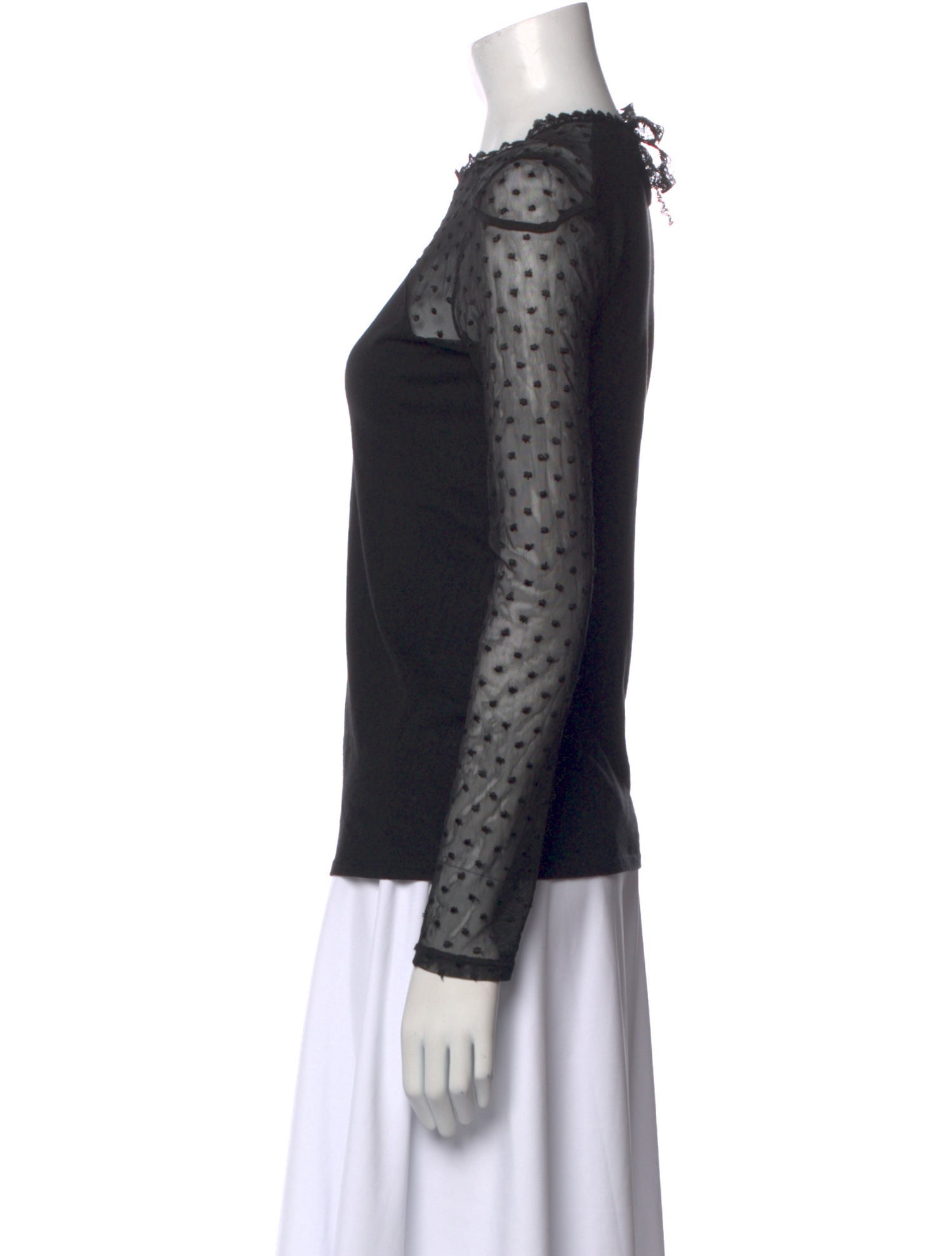 Maje Crew Neck Long Sleeve Top