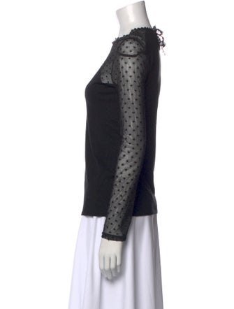 Maje Crew Neck Long Sleeve Top