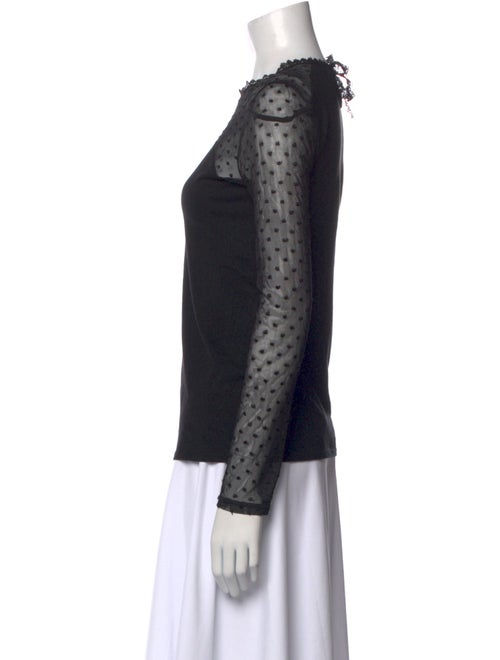 Maje Crew Neck Long Sleeve Top