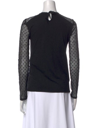 Maje Crew Neck Long Sleeve Top