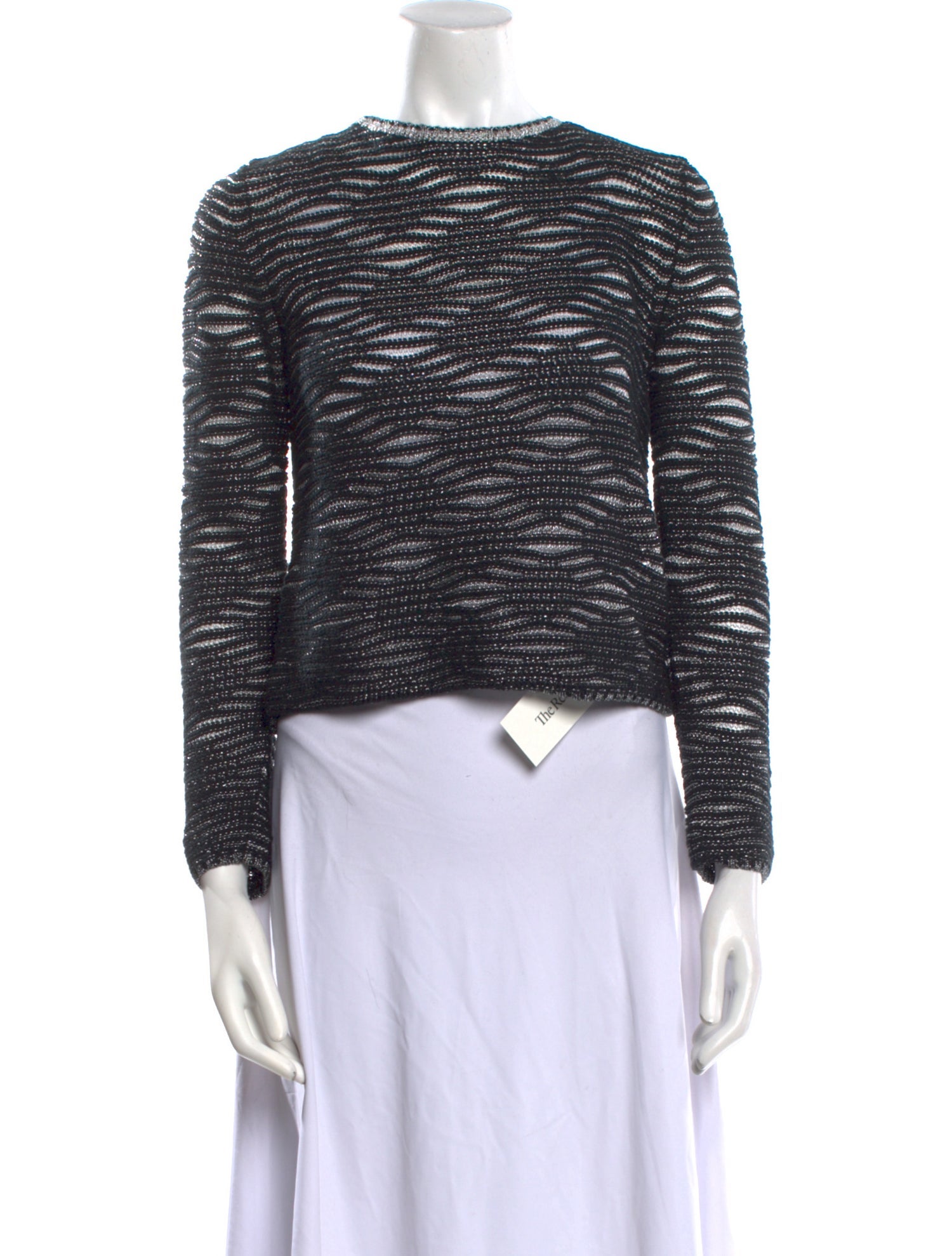 Maje Patterned Crew Neck Sweater