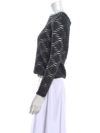 Maje Patterned Crew Neck Sweater