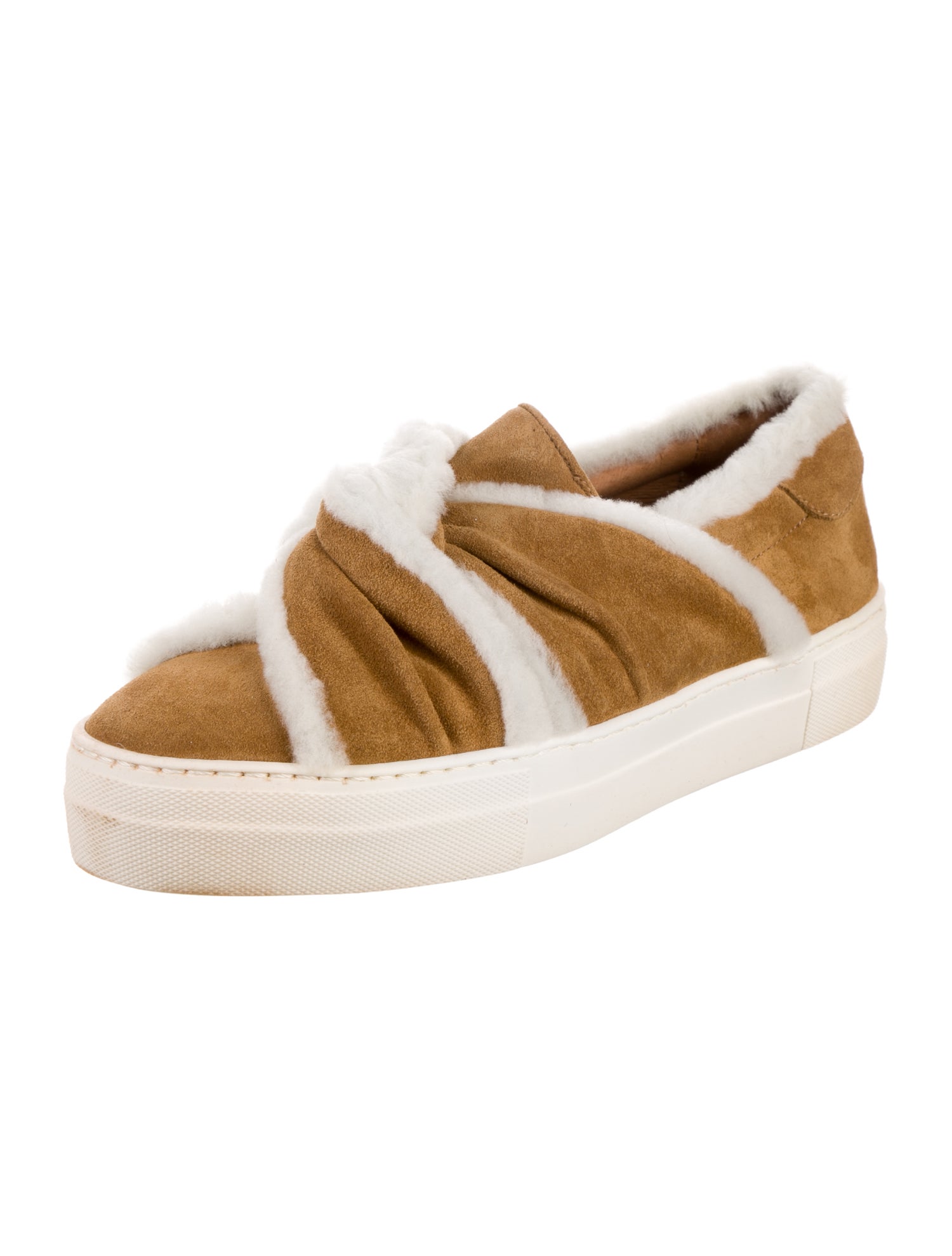 Maje Suede Fur Trim Loafers