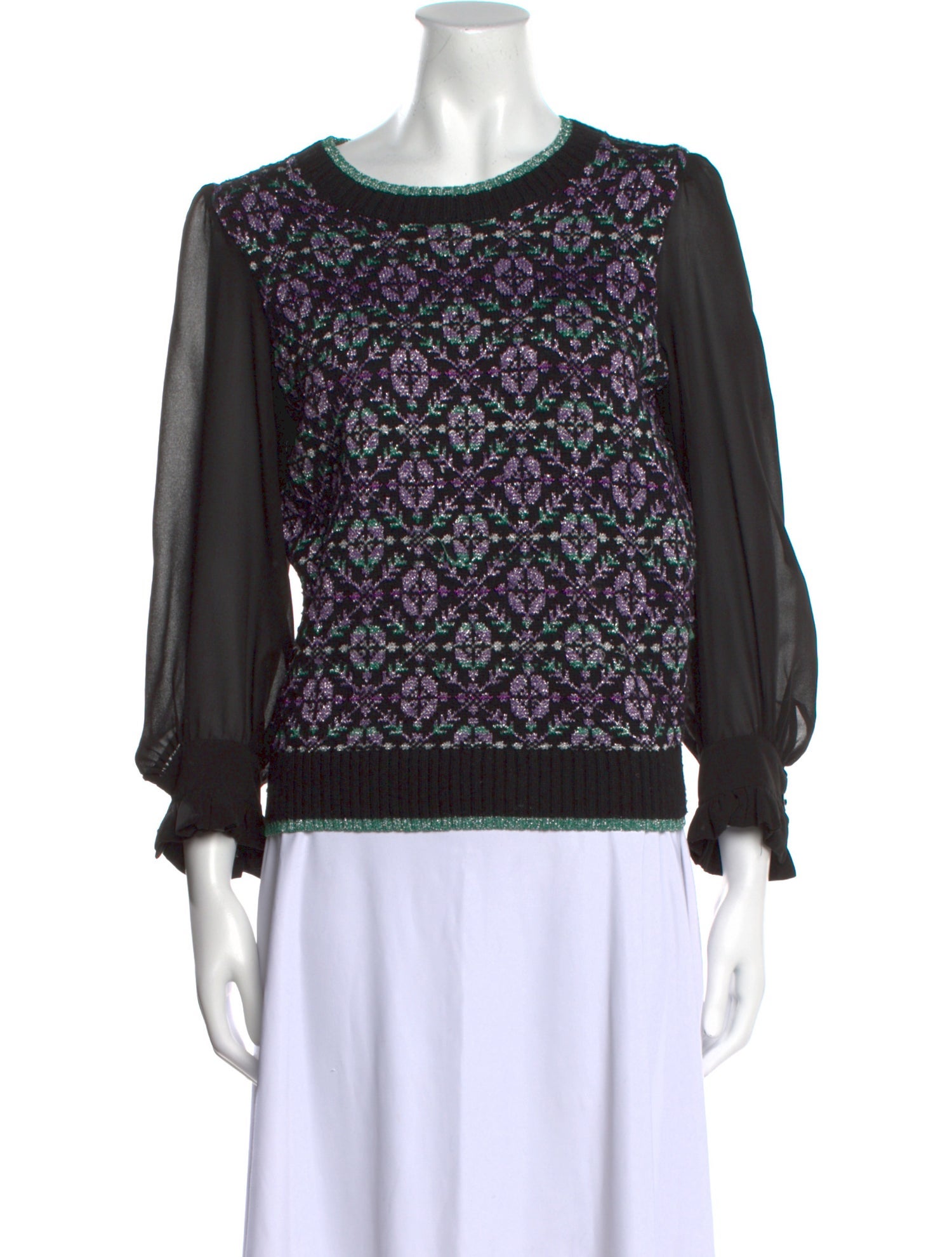 Maje Nylon Printed Sweater