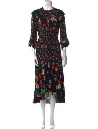 Maje Floral Print Long Dress