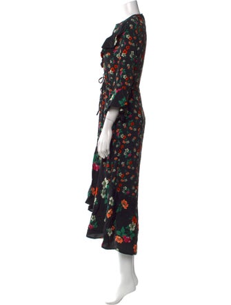 Maje Floral Print Long Dress