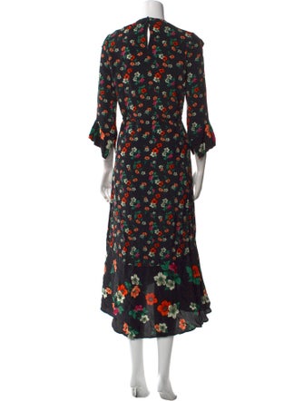 Maje Floral Print Long Dress