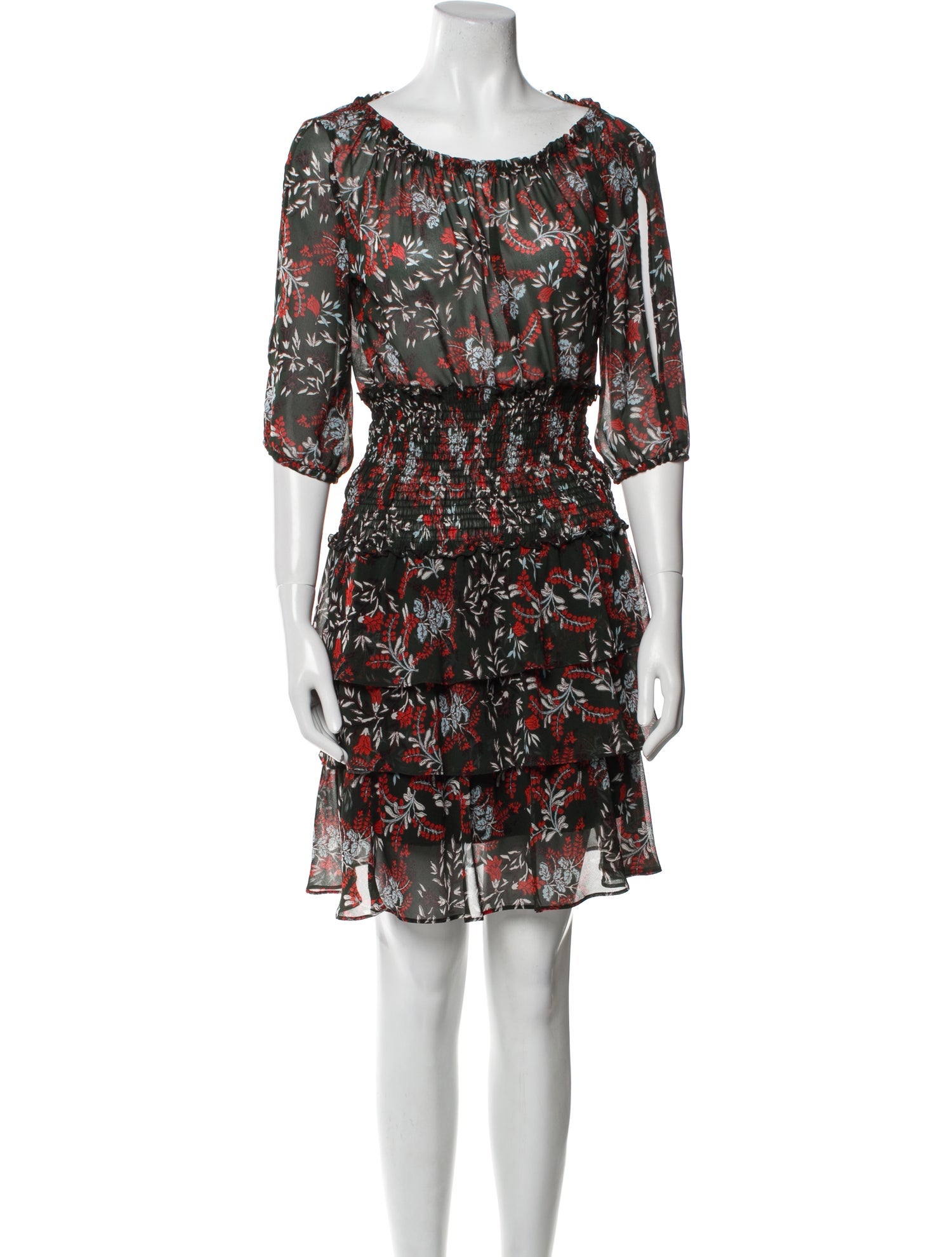 Maje Floral Print Mini Dress