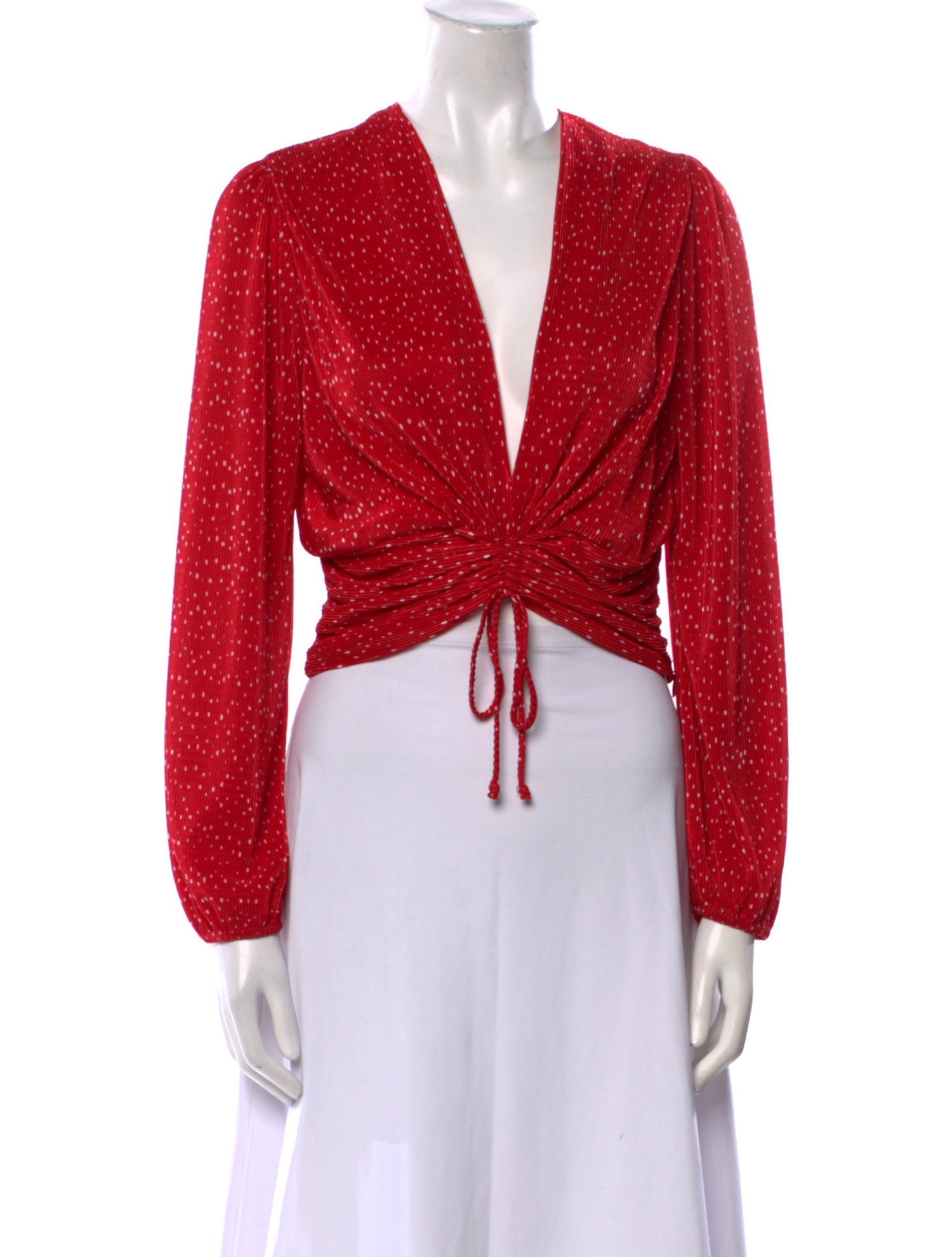 Maje V-Neck Long Sleeve Crop Top