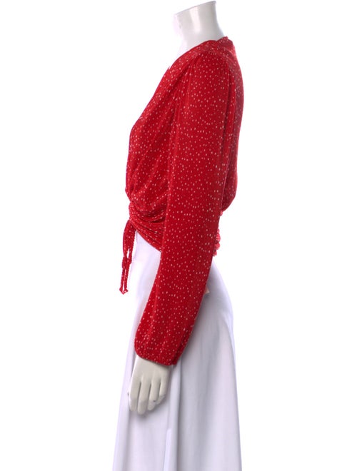 Maje V-Neck Long Sleeve Crop Top